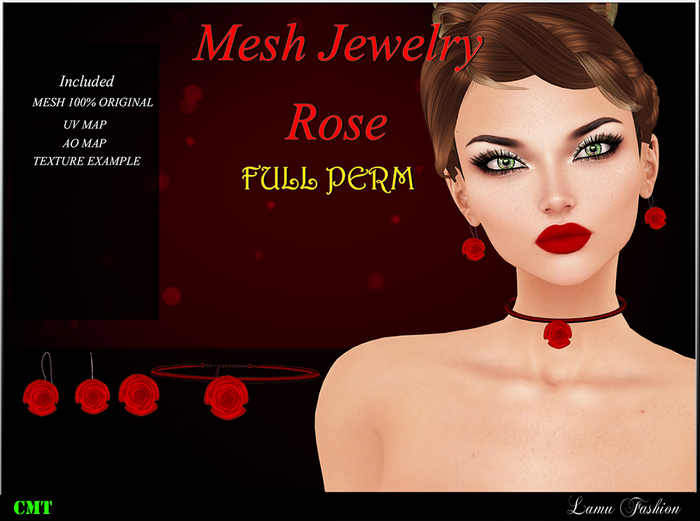 -Lamu Fashion-Mesh Jewelry Rose FULL PERM