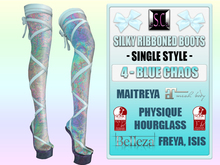 .:S.C:. Ribbon Boots - 4 - Blue Chaos