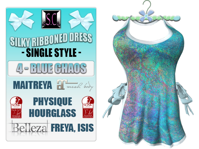 .:S.C:. Ribbon Dress - 4 - Blue Chaos