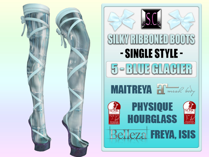 .:S.C:. Ribbon Boots - 5 - Blue Glacier