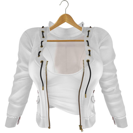 adorsy - Kristy Leather Jacket with Shirt White - Maitreya