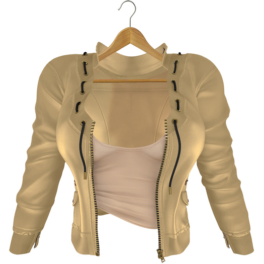 adorsy - Kristy Leather Jacket with Shirt Beige - Maitreya