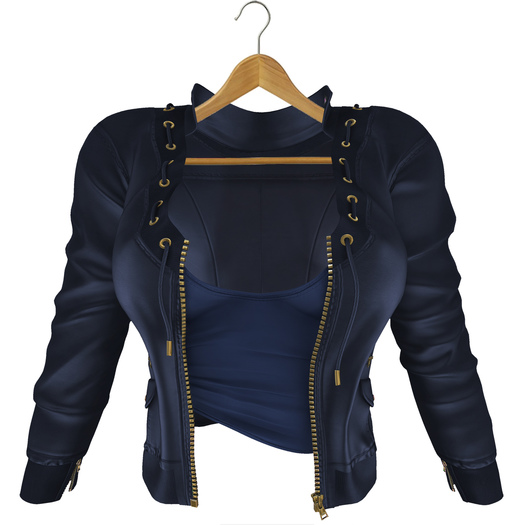 adorsy - Kristy Leather Jacket with Shirt Dark Blue - Maitreya