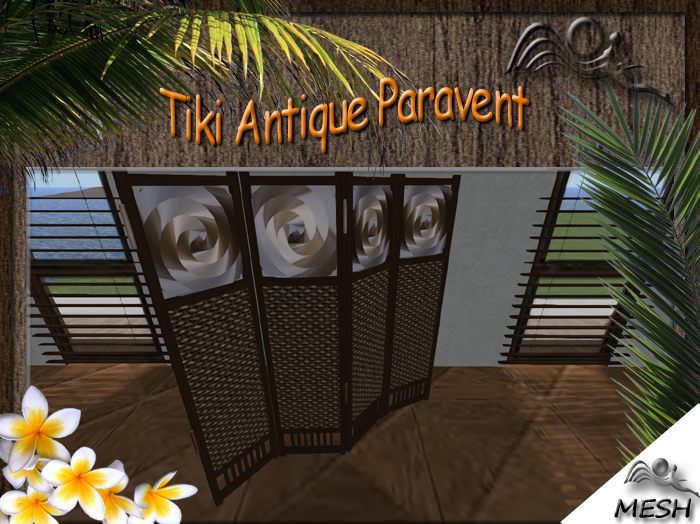 [SF Mesh] - Tiki Antique Paravent Screen- Living Room Furniutre