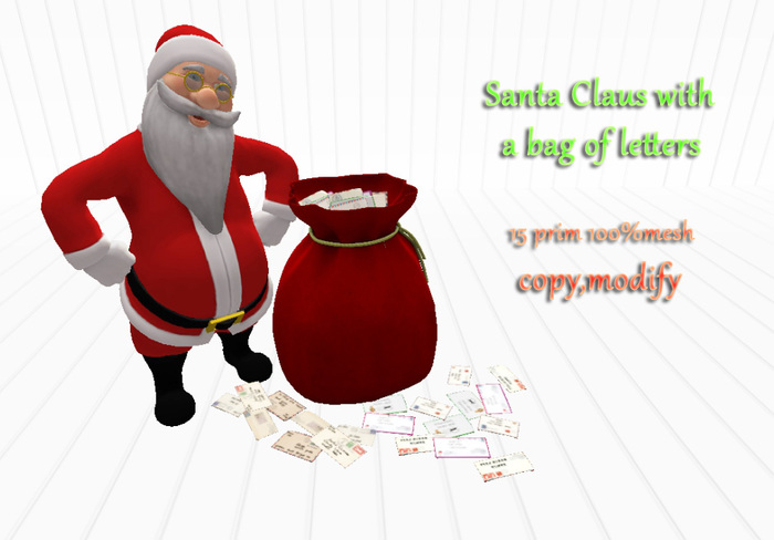 Santa Claus with a bag of letters