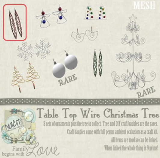 NACH Red Spiral Tree Ornaments