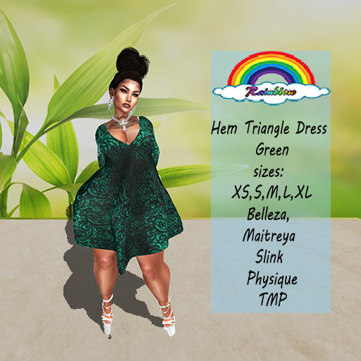 Hem Triangle Dress Green