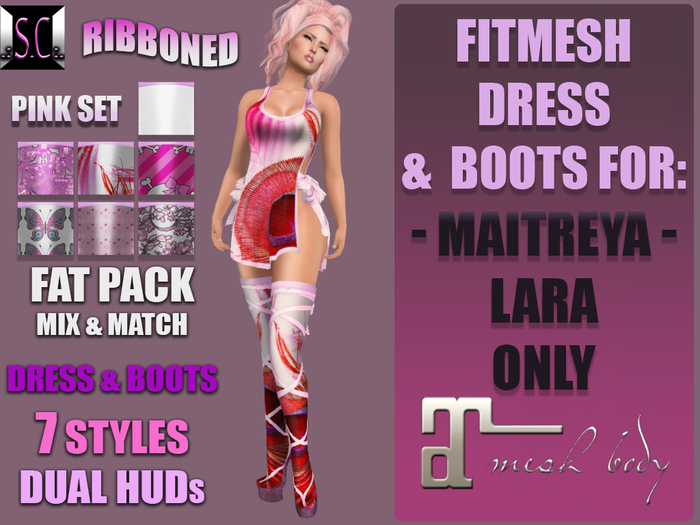 .:S.C:. Silky Ribboned - Pink Set - Maitreya