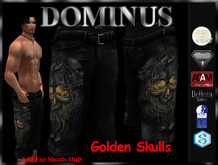 ~DOMINUS~BadBoy (Golden Skull) Shorts (BOXED)
