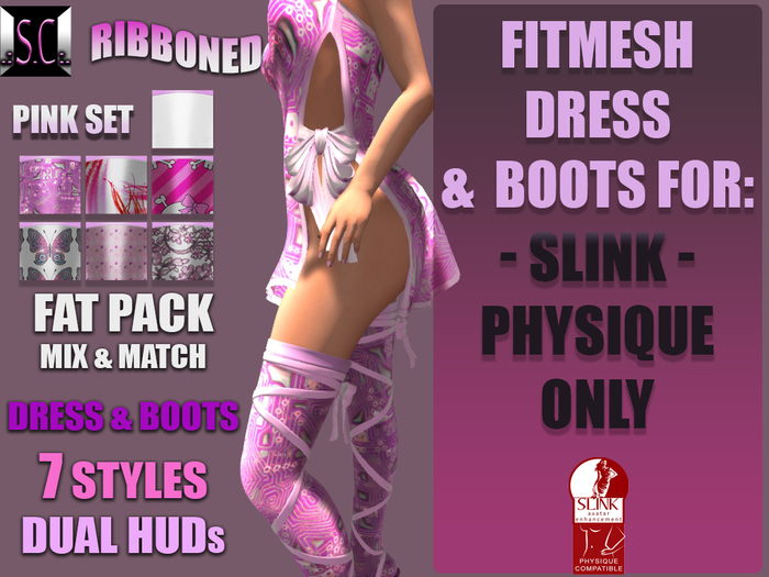 .:S.C:. Silky Ribboned - Pink Set - Slink Physique