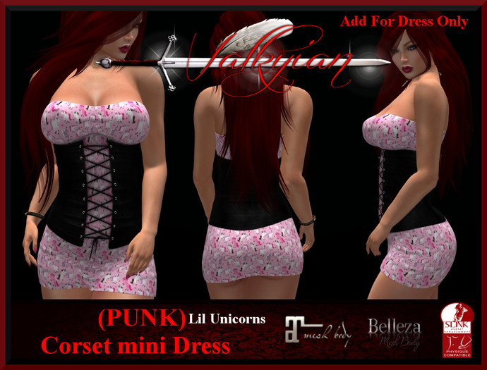 ~Valkyrian~(PUNK)Lil Unicorns Corset Mini Dress (BOXED)