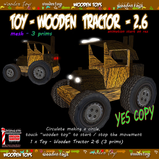 Toy - Wooden Tractor - 2.6