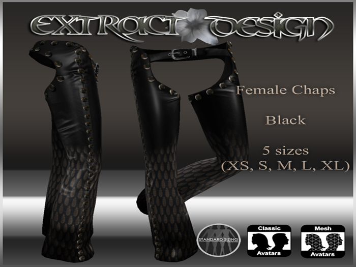 *ED* Female Chaps Black