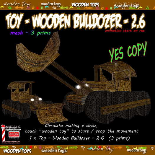 Toy - Wooden Bulldozer - 2.6