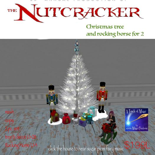 Second Life Marketplace The Nutcracker Christmas Tree With Rocking Horse For 2 Xmas Sac