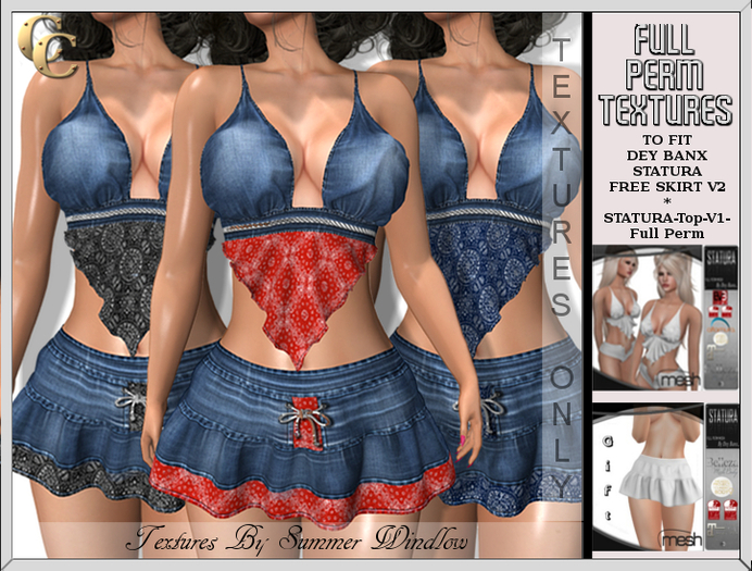 STATURA FOXY COMBO-BANDANA DENIM TRIO- FULL PERM