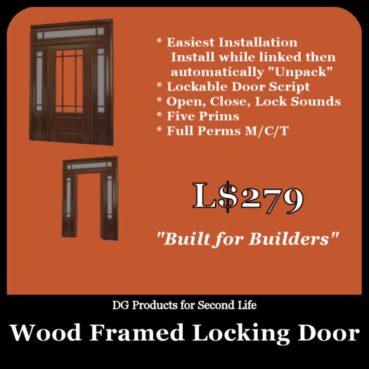 Wood Framed Lockable Door [M/C/T] Built for Builders Line