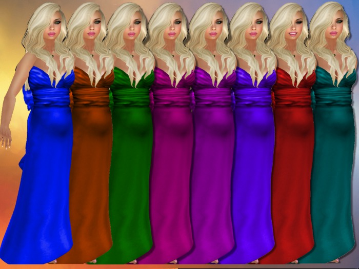 Bow Sash Long Gown Dress Color set 1