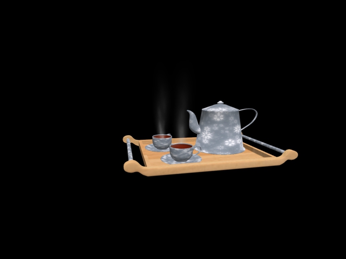 Silver  MESH Tea set with tea giver