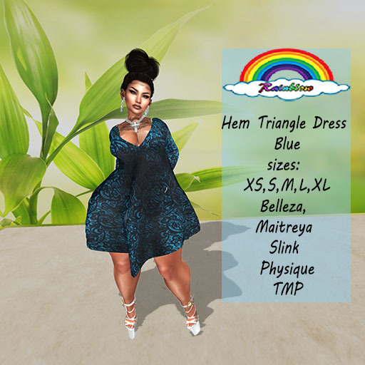 hem triangle dress Blue