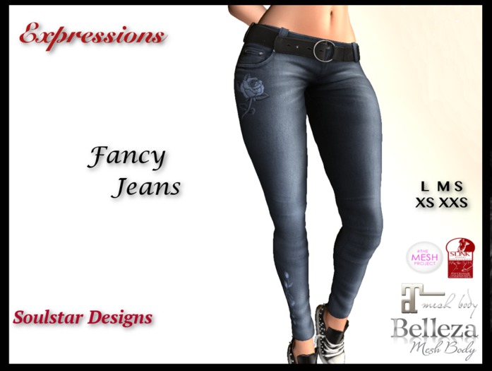 Fancy Jeans - Denim & Blue Roses