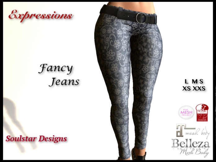 Fancy Jeans - White Lace Overlaid