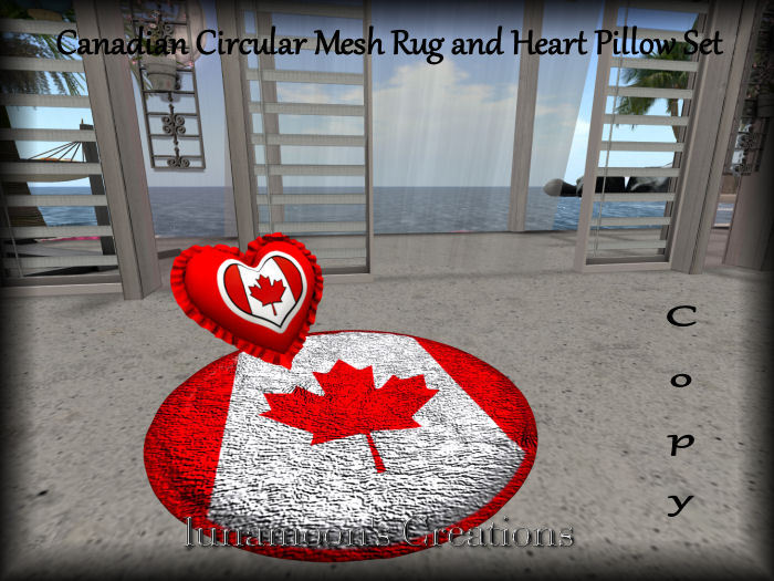 Canadian Circular Mesh Rug & Pillow Set