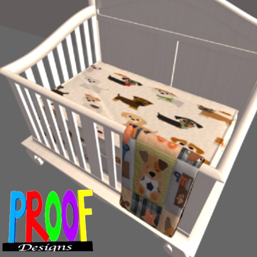 Proof Design - midnight lullabye Crib Bedding- puppies (ADD)