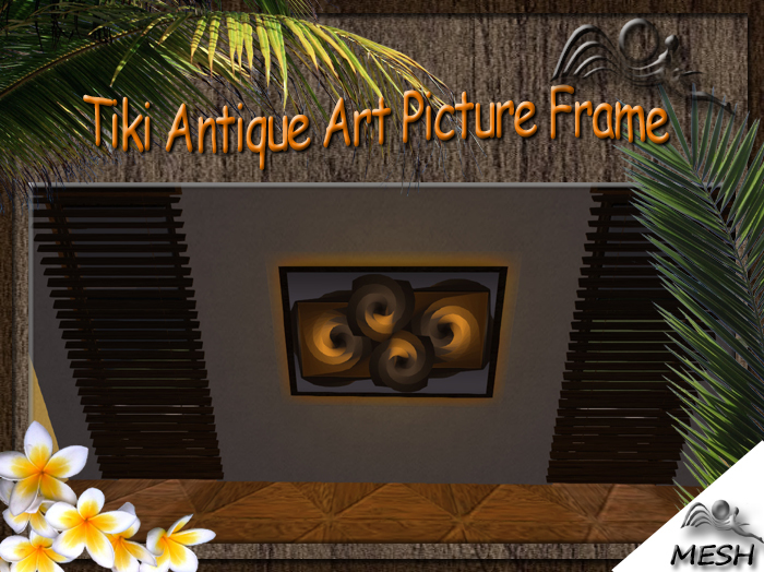 SF Mesh Antique Tiki Picture Frame with Backround Light