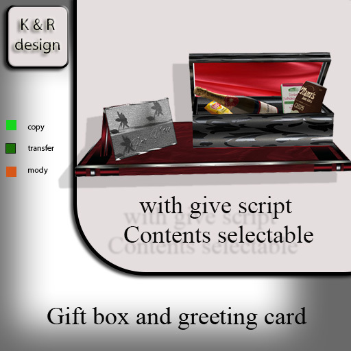 Gift box, greeting card.; Champagne, biscuits, chips /CT