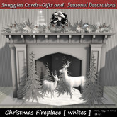 Christmas Fireplace [ whites ] By Snuggles  Boxed