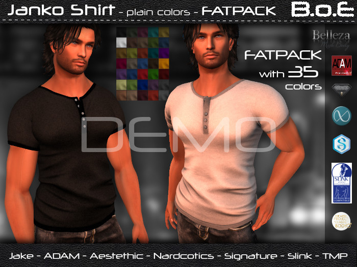 B.o.E - DEMO - Janko Shirt Plain - FATPACK