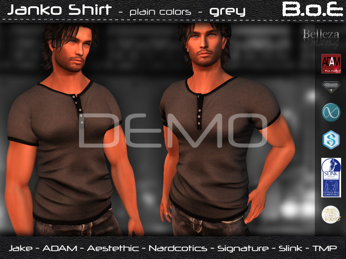 B.o.E - DEMO - Janko Shirt Plain - charocal