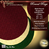 C&F Round Mesh Xmas Rug - 3 Color, 2 Sizes, Resizable