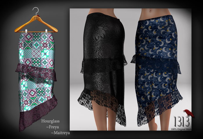 (*<*) 1313 Rhiannon Skirt - Aqua Patchwork