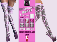 .:S.C:. Silky Ribboned Boots - Pink Set - Slink Hourglass