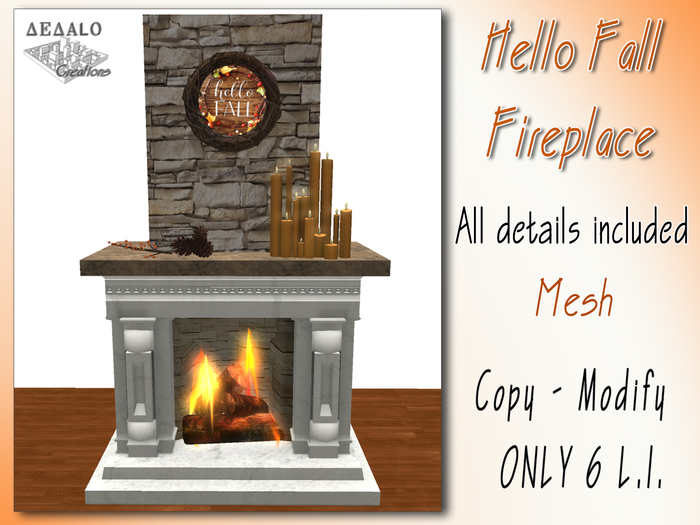 Fall Fireplace - Mesh - F