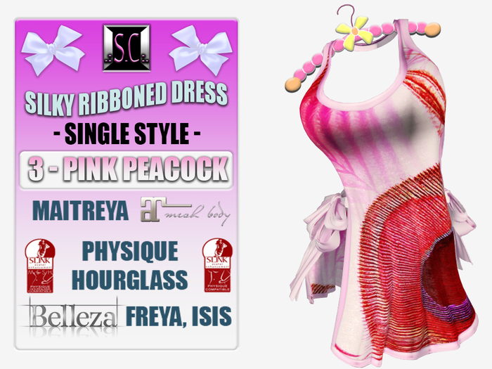 .:S.C:. Ribbon Dress - 3 - Pink Peacock