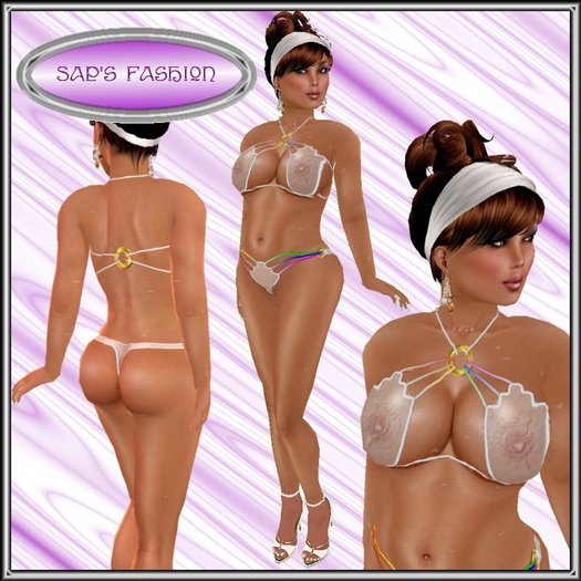 Sap's Fashion Wet White Bikini