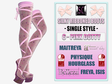 .:S.C:. Ribbon Boots - 6 - Pink Dotty