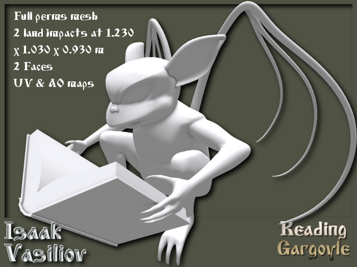 Reading gargoyle - 2 LI - FULL PERMS Mesh