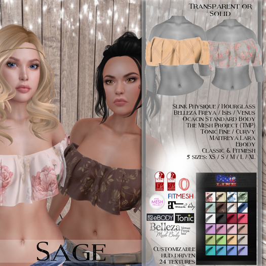 [Dixie Line] Sage Off Shoulder Top