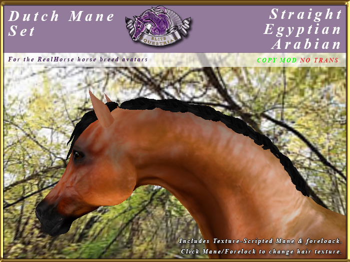 *E* RealHorse Dutch Mane Set [BOXED] Straight Egyptian Arabian