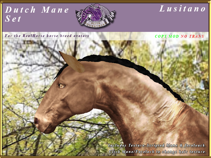 *E* RealHorse Dutch Mane Set [BOXED] Lusitano