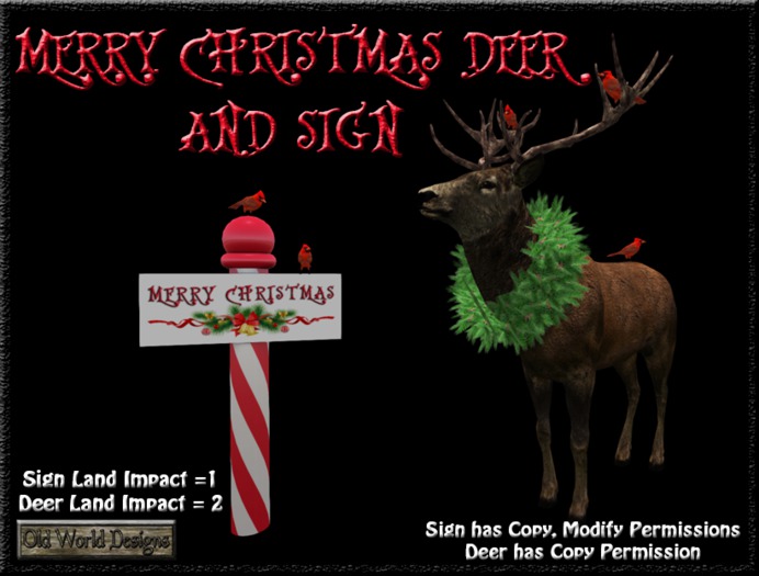 Merry Christmas deer and sign boxed