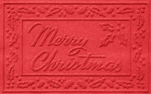 Christmas - Rug - Merry Christmas Watermark Red (MESH)