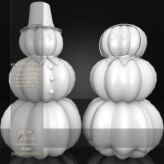 !Lyrical B!zarre Templates! - Pumpkin Couple MESH FP