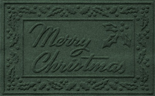 Christmas - Rug - Merry Christmas Watermark Green (MESH)