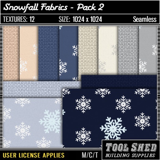 Second Life Marketplace - Tool Shed - Snowfall Fabrics - Pack 2 ...