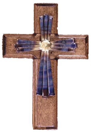 Wall Decor - Cross - Blue Wood